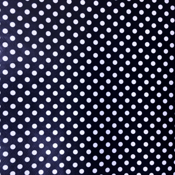 Polka Dot Vinyl White on Navy 4mm